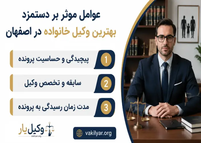 عوامل موثر بر دستمزد بهترین وکیل خانواده در اصفهان 