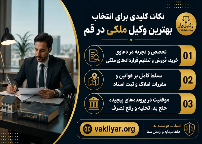 بهترین وکیل ملکی در قم